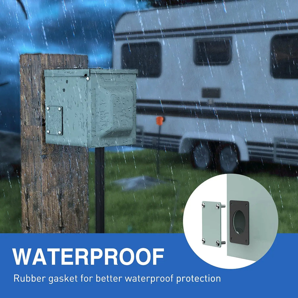 accessory Nilight 50AMP RV EV Power Outlet Box 125/250V NEMA 14-50R Receptacle Box Heavy Duty Pre-drilled ETL Listed Enclosed Lockable Box Waterproof Outlet for RV Camper Caravan Motorhome Van, 2 Years Warranty