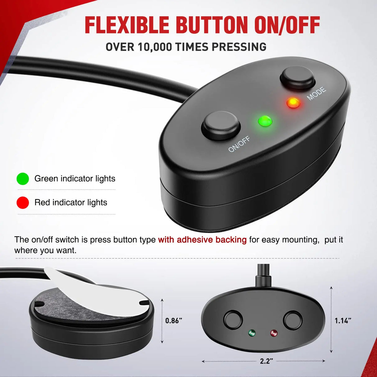 Vehicle Parts & Accessories Nilight 16AWG Wiring Harness Kit 1 Lead Specially Customized for 6 Modes Amber White Strobe Light Bar Off Road LED Work Light 12V On Off Switch Remember Function Reset Function, 2 Years Warranty