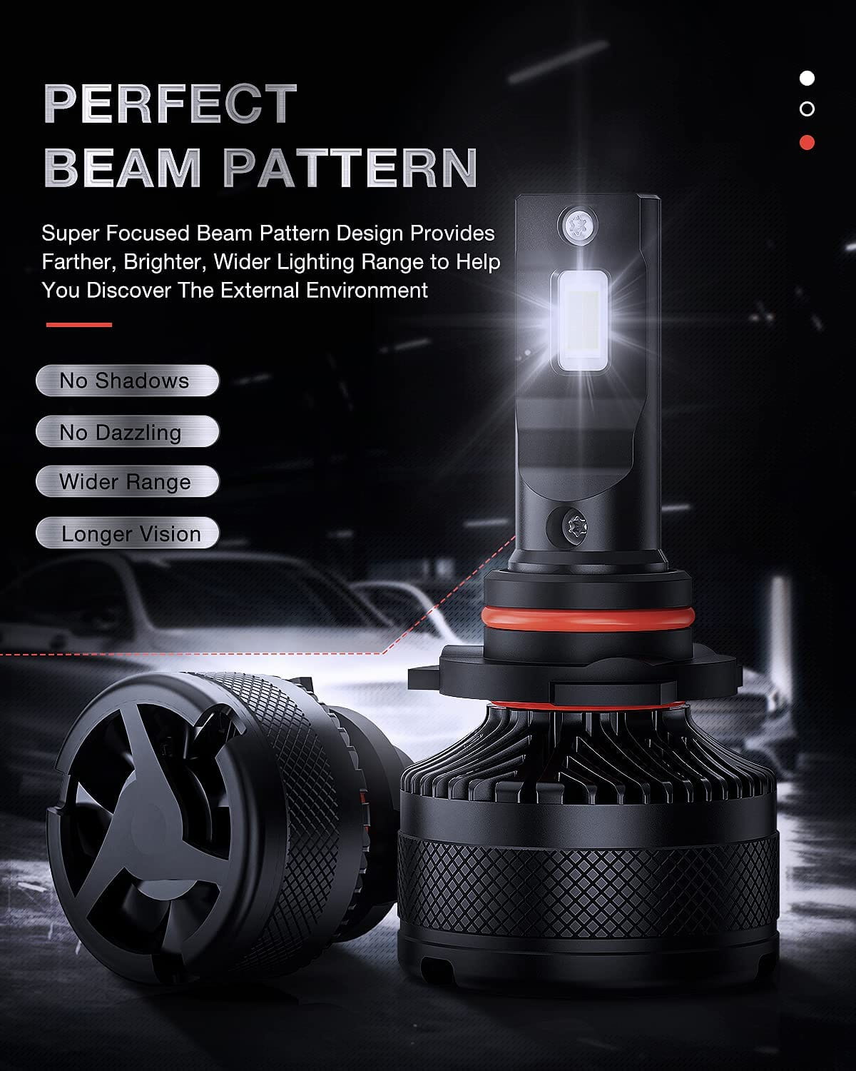 9006/HB4 LED Headlight Bulbs N40 Series 100W 20000LM 6000K IP67 | 2 BULBS Nilight