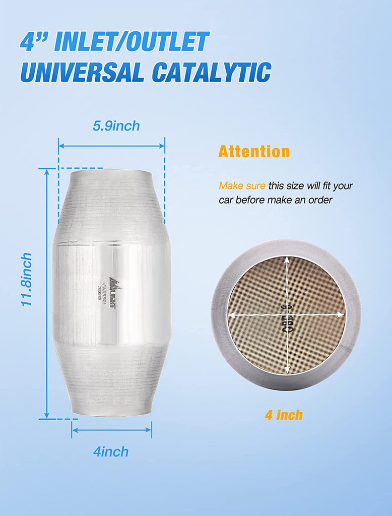 Catalytic Converter Nilight 4" Inlet/Outlet Catalytic Converter,4 inches Universal Cat (EPA Standard)