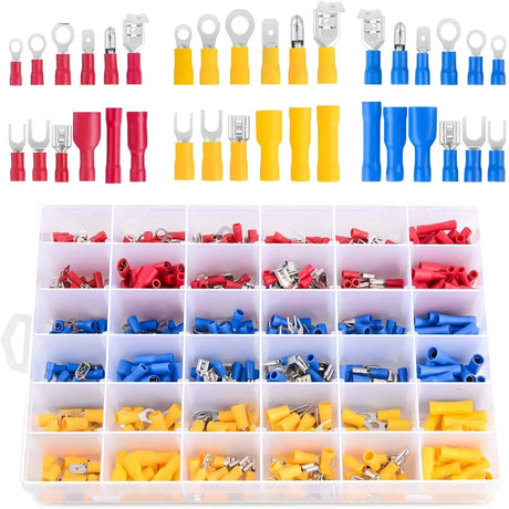 Nilight 540 PCS Electrical Connectors, Insulated Wire Terminals,Wire Connectors Spade Bullet Ring Connector Solderless Crimp Terminals Kit with 12 Size Assortment Terminal Set,2 Years Warranty