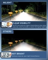 LED Headlight Nilight 2007 2008 2009 Ram Headlight Assembly, Chrome Housing Amber Corner Clear Lens, Headlamp Replacement, Driver and Passenger Side, 2 Pack