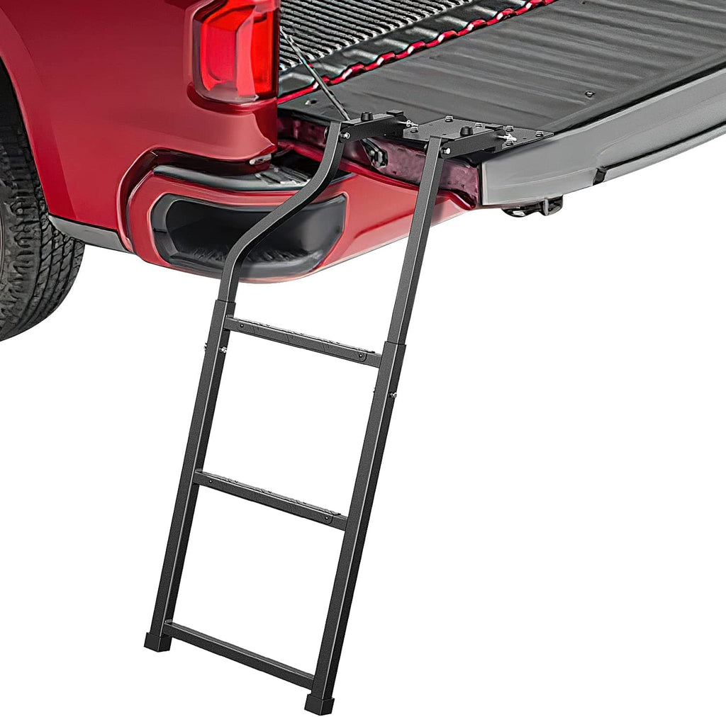Vehicle Parts & Accessories Nilight Foldable Truck Tailgate Ladder for Pickup with Aluminum Step Grip Plates, Replaceable Rubber Ladder Feet & Stainless Steel Self Drilling Hex Screws for Easy Installation, 2 Year Warranty