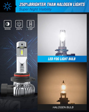 H10/9140/9145 Xenon LED Fog Light Bulbs EF2 Series DRL 60W 6000K | 2 BULBS Nilight