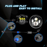 LED Headlight Nilight 2PCS 7 Inch LED Healdight with 2PCS 4 Inch LED Fog Light for Jeep Wrangler 97-17 JK LJ CJ, 2 Years Warranty