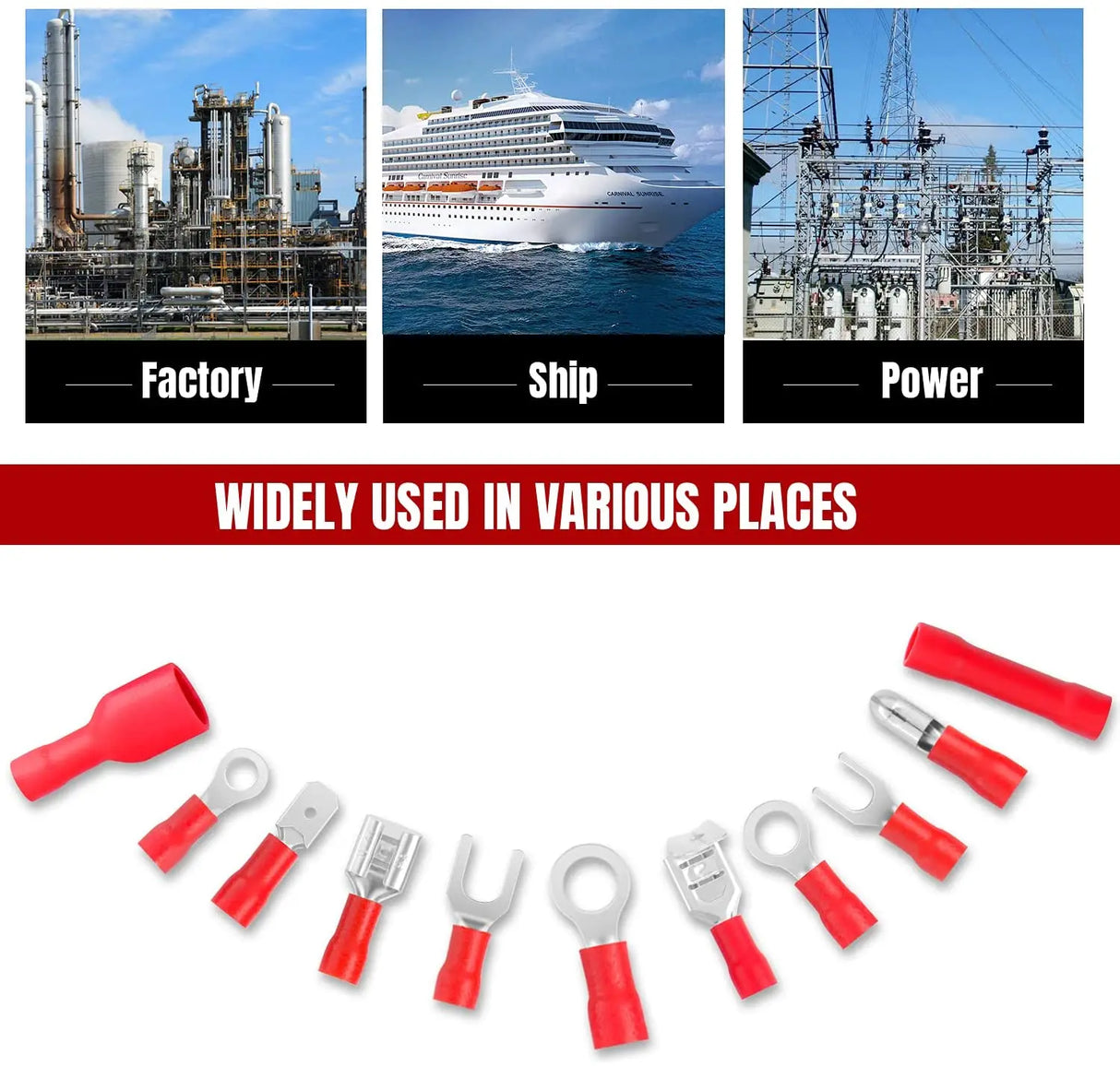 Nilight 540 PCS Electrical Connectors, Insulated Wire Terminals,Wire Connectors Spade Bullet Ring Connector Solderless Crimp Terminals Kit with 12 Size Assortment Terminal Set,2 Years Warranty