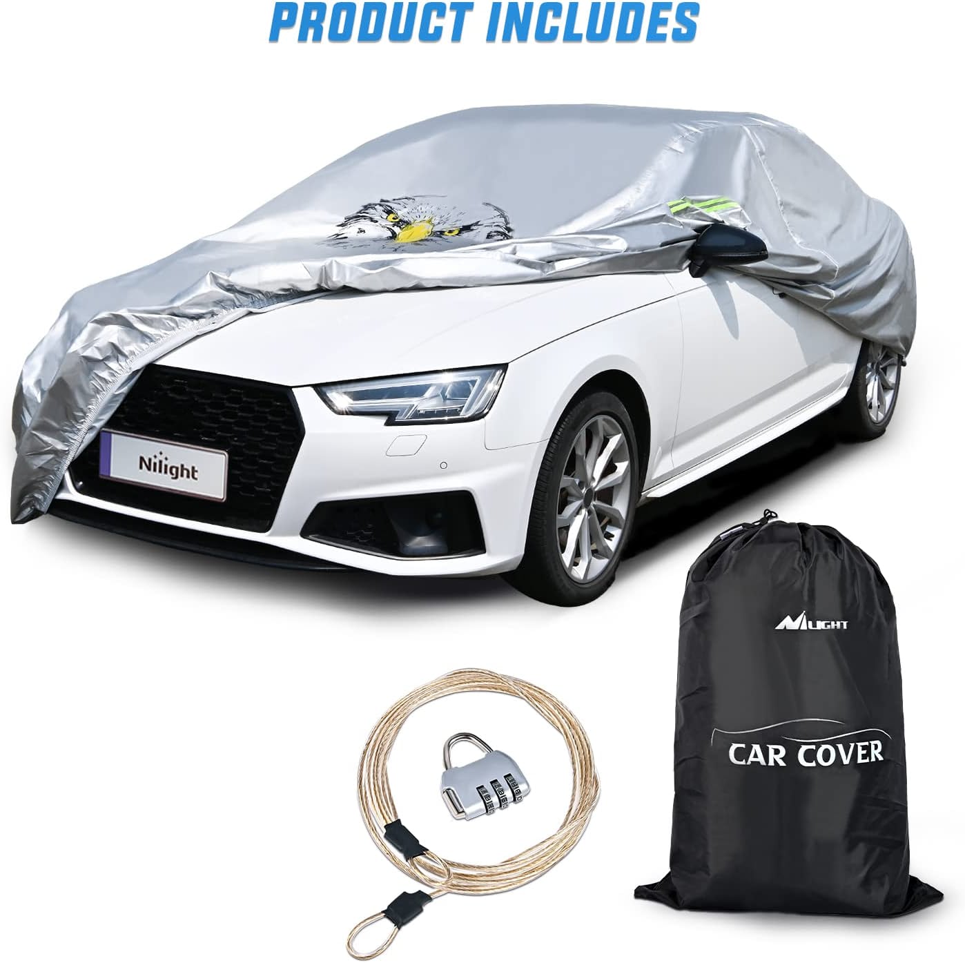 Car Cover UV Protection Length 186 to 193 inch Nilight