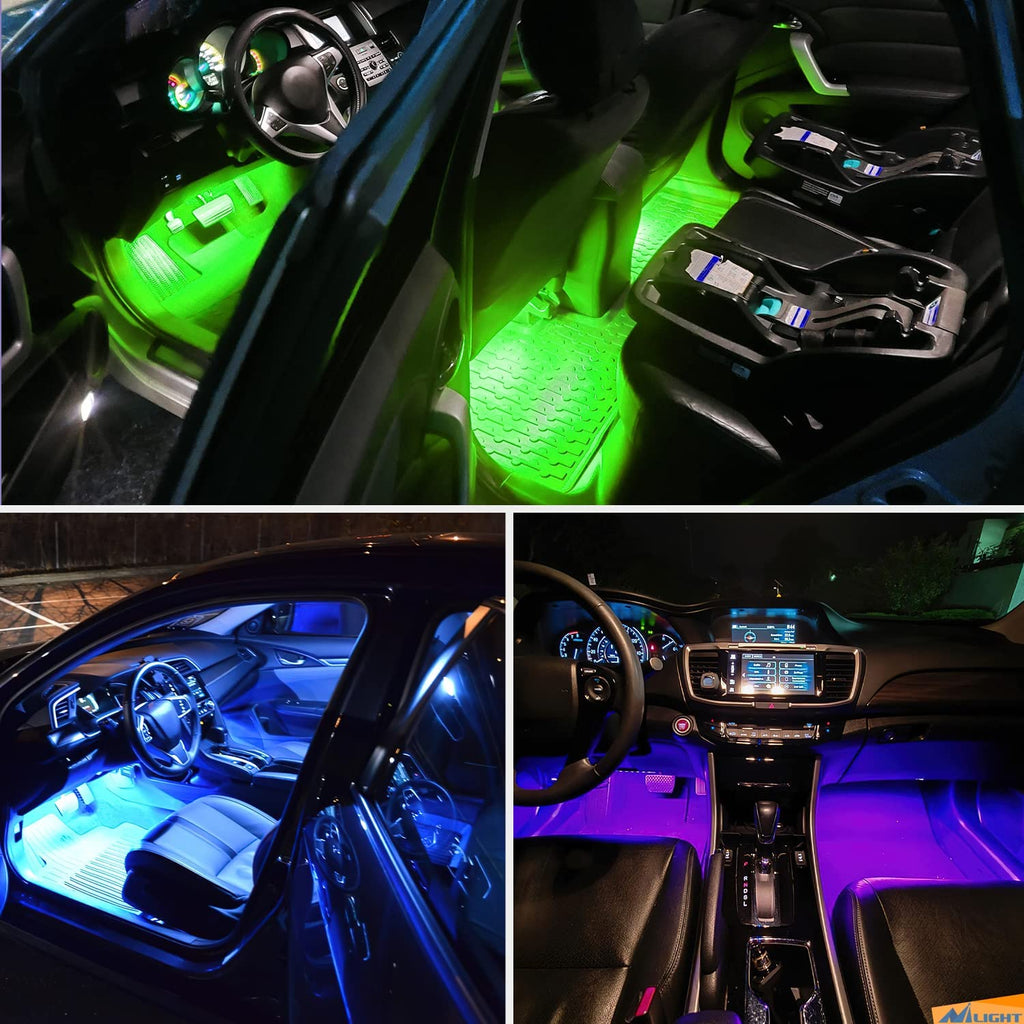 Led light Strip Nilight RGB LED Car Interior Stripe Light with APP Control Multicolor Music Sync Mode Waterproof Car Under-Glow Lighting Lamp Kits Universal Cars Truck ATV UTV,2 Years Warranty