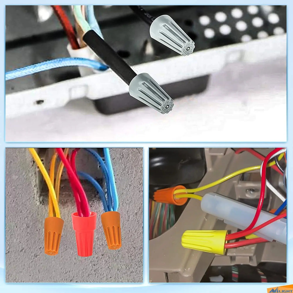 Vehicle Parts & Accessories Nilight 220PCS 50073C Wire Nuts Kit 5 Sizes Electrical Wire Caps Assortment Spring Thread Insulated Wire Screw Terminals Twist on Wire Connectors for 22-12 AWG Wires, 2 Years Warranty