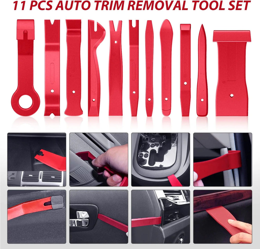 Auto Trim Removal Tool Kit,13 Pcs Car Panel Door Window Tools Kit,Auto Clip  Fast