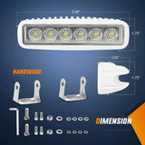 LED Work Light Nilight Marine Led Light Bar 2PCS 18w White 150 Degree Flood Beams Ponton Boat Deck Dock Lights IP67 Waterproof for Night Fishing T-top Stern Yacht Kayak Port Sailboat, 2 Years Warranty
