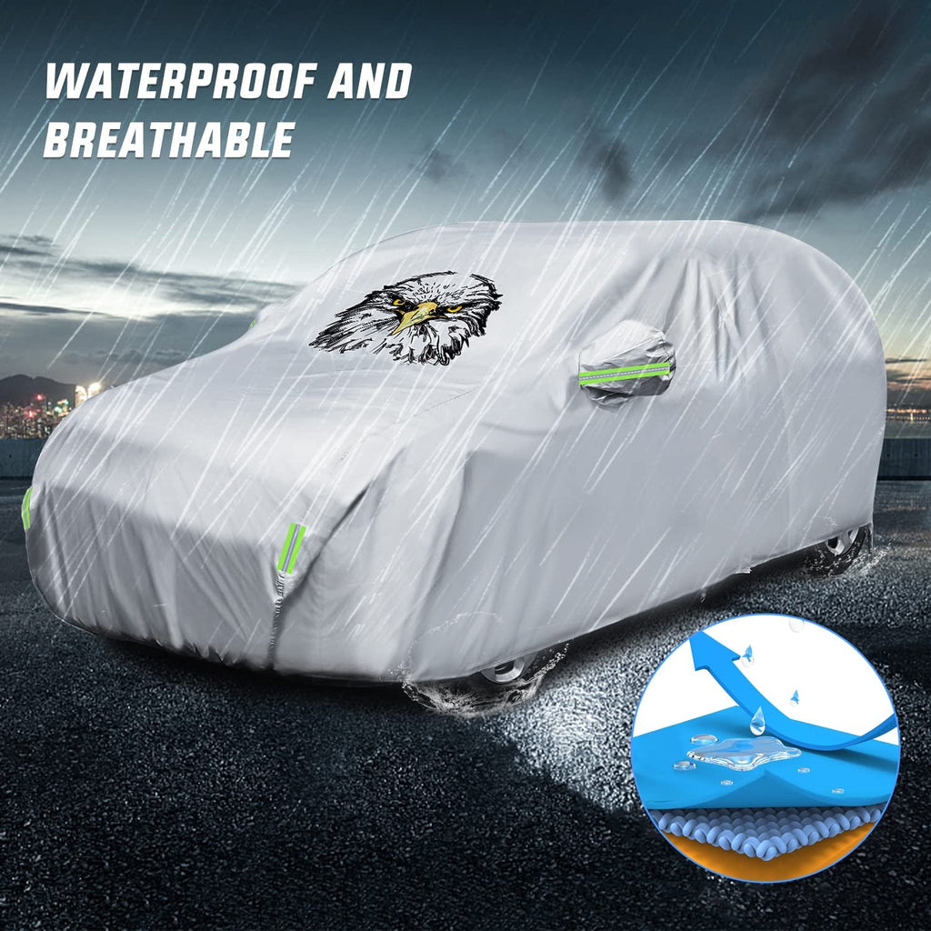 Car Cover Nilight Waterproof SUV Car Cover All Weather Snowproof UV Protection Windproof Outdoor Full car Cover,Oxford Material Door Shape Zipper Design Universal Fit for SUV Length 183 to 190 inch
