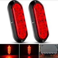 6 Inch Oval Red Upgrade LED Trailer Tail Lights (Pair)