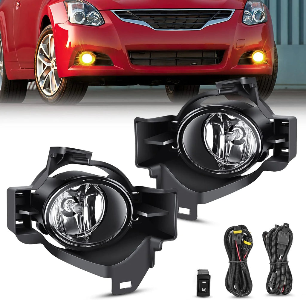 Fog Light Assembly Nilight Fog Light Assembly Compatible with 2010 2011 2012 Nissan Altima with Clear Lens Fog Lamps Replacement H11 12V 55W Bulbs, 2 Years Warranty