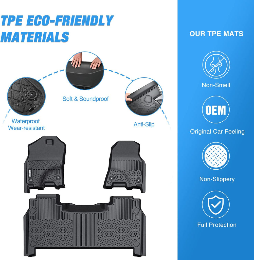 Floor Mat Nilight TPE Floor Mats for 2019 2020 2021 2022 2023 Dodge Ram 1500 New Body Style with Rear Storage Box, All Weather Custom Fit Heavy Duty Floor Liners