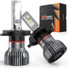 Motor Vehicle Lighting Nilight E1 H4/9003 LED Headlight Bulbs, 350% Brighter, 50W 10000LM HB2 LED Hi/Lo Beam Headlight Conversion Kit, 6000K Cool White, Mini Size, 2-Pack