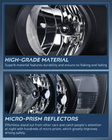 LED Headlight Nilight Headlight Assembly 2006 2007 2008 Ram Black Housing Clear Corner Clear Lens, Driver and Passenger Side, Headlamp Replacement, 2 Pack