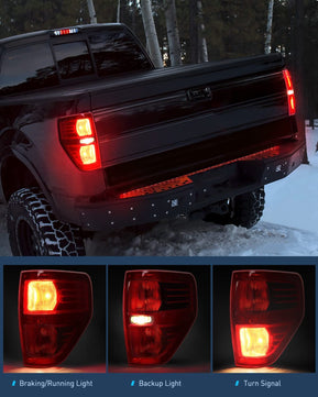 2009-2014 Ford F150 Taillight Assembly Rear Lamp Replacement OE Style Red Housing Driver Passenger Side Nilight