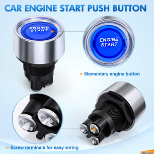 Start Engine Button Switch Blue Nilight