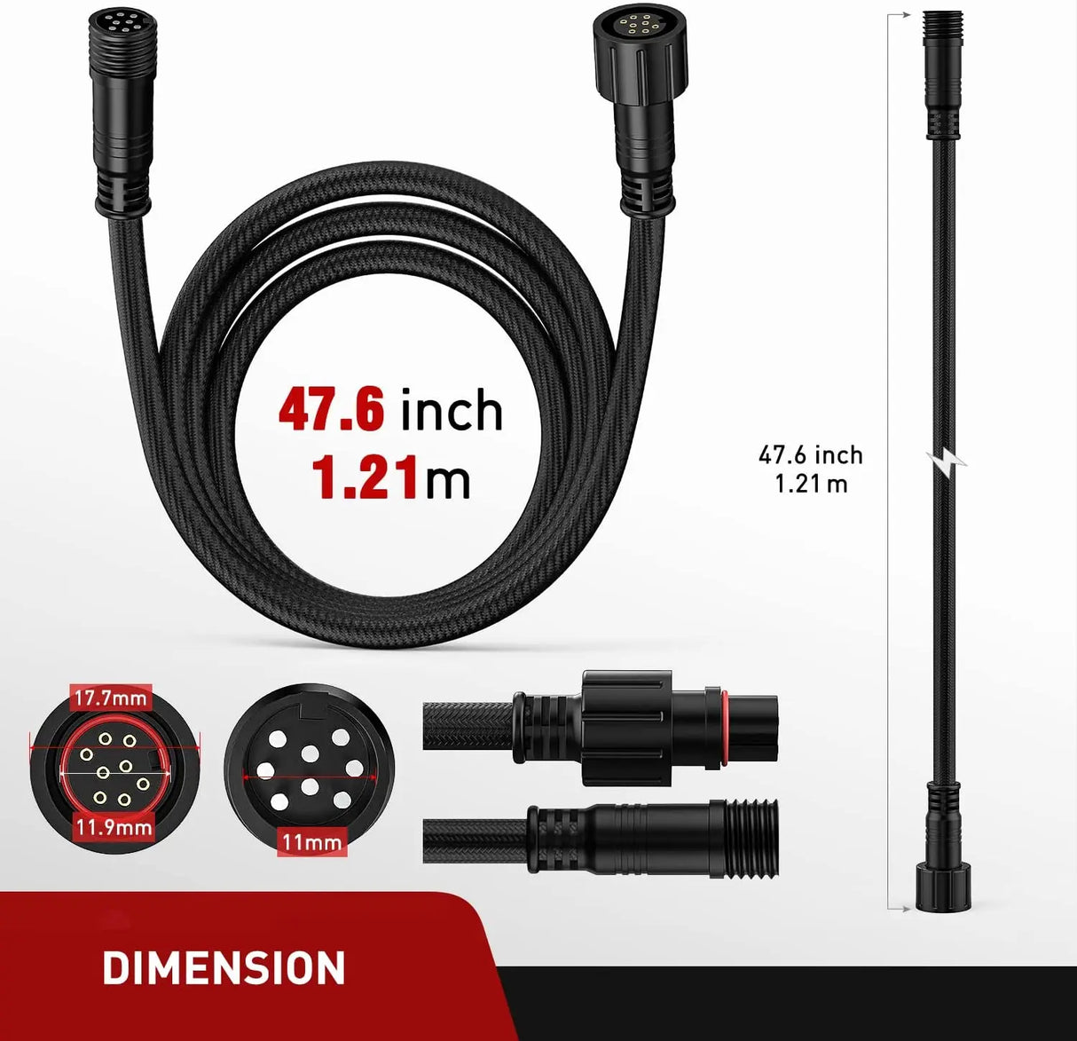 8PIN Extension Cable Cord for 6 Gang Switch Controller Nilight