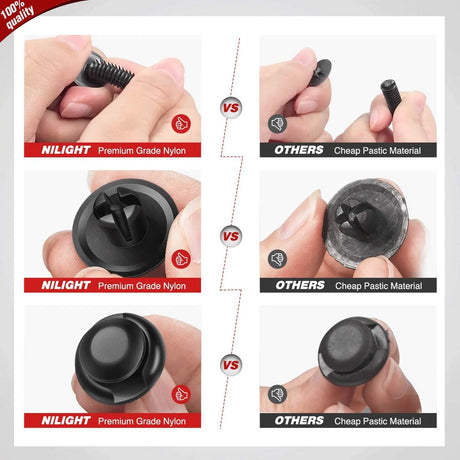 Nilight 240pcs Car Retainer Clips & Fastener Remover with 12 Most Popular Sizes Auto Push Pin Rivets Set -Door Trim Panel Clips for Toyota,GM,Ford,Honda,Acura,Chrysler,2 Years Warranty