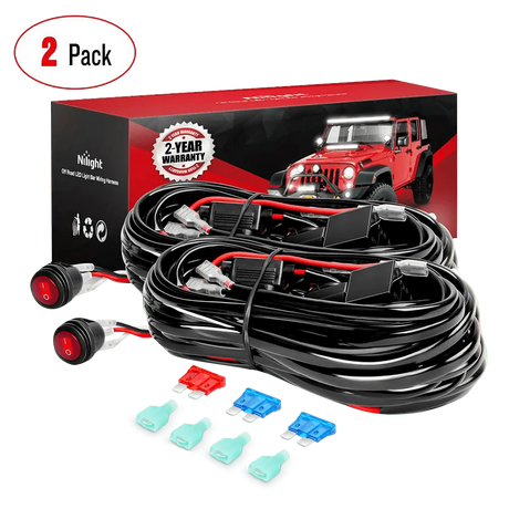   Nilight 2PCS 16AWG LED Light Bar Wiring Harness Kit  