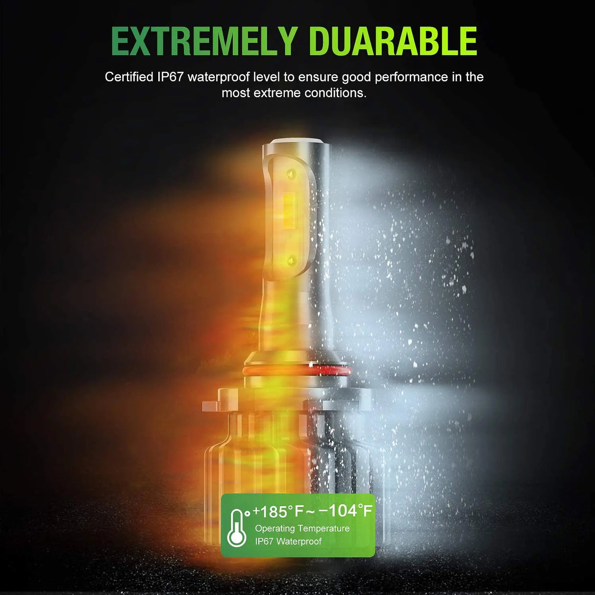  Nilight LED Headlight Bulbs With Waterproof Rate：IP67