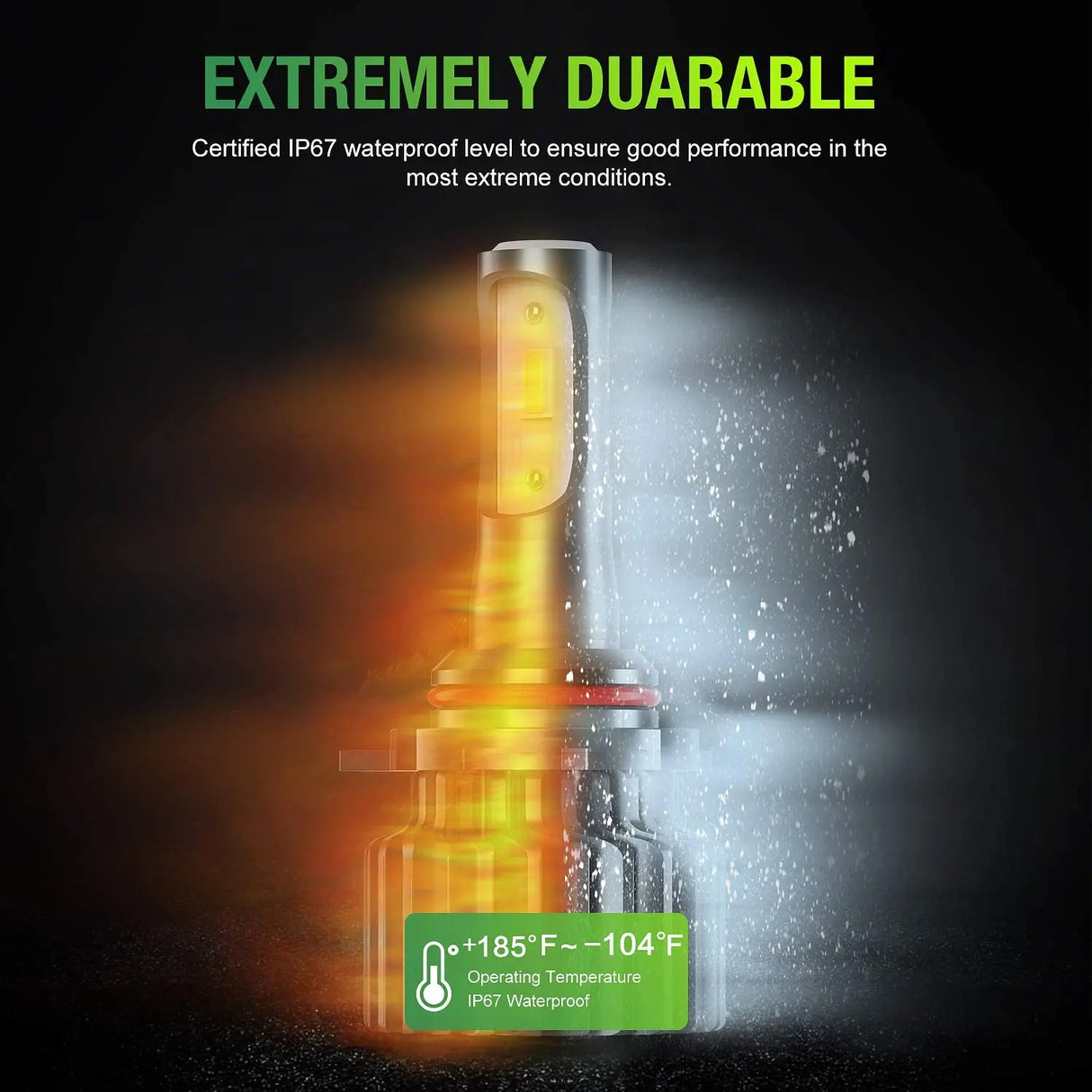  Nilight LED Headlight Bulbs With Waterproof Rate：IP67