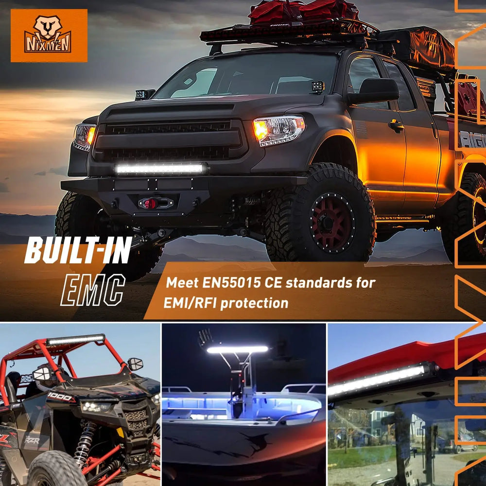 30" 120W 14400LM Slim Built-in EMC Osram P8/5W Chips Spot/Flood Led Light Bar Nilight