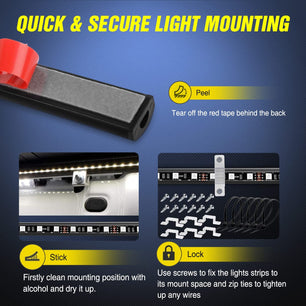 60” 270Leds RGB RF Remote LED Bed Light Strip 3PCS Nilight