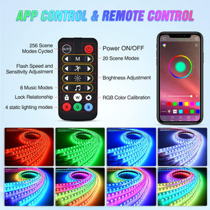 300Leds RGBIC Underglow Neon APP Remote Control Led Strip Light 6PCS Nilight