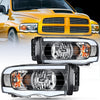 LED Headlight Nilight Headlights Assembly Led DRL for 2002-2005 Dodge Ram 1500/ 03 04 05 Dodge Ram 2500 3500 Headlamp,Black Housing+ Clear Reflector