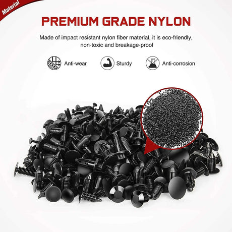 Nilight 240pcs Car Retainer Clips & Fastener Remover with 12 Most Popular Sizes Auto Push Pin Rivets Set -Door Trim Panel Clips for Toyota,GM,Ford,Honda,Acura,Chrysler,2 Years Warranty