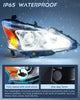 Motor Vehicle Lighting Nilight Headlight Assembly for 2013 2014 2015 Altima 4 Door Sedan Advance Base Exclusive SL S SV Sense Sedan 4 Door Replacement Headlamp Clear Projector Chrome Housing Amber Reflector,2 Years Warranty