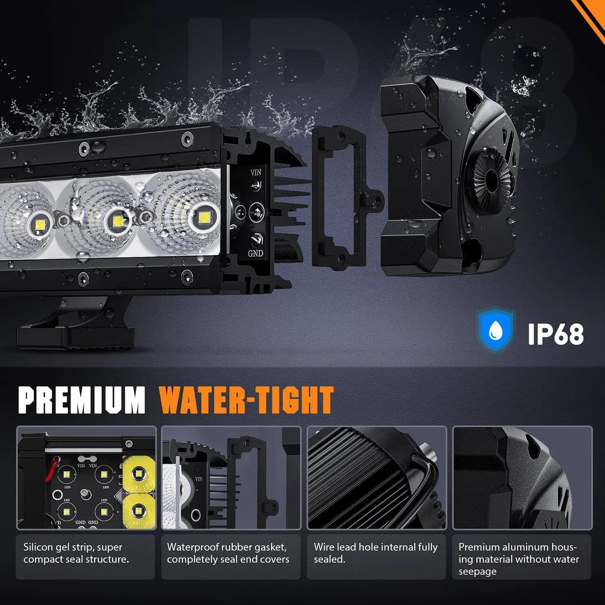 30" 120W 14400LM Slim Built-in EMC Osram P8/5W Chips Spot/Flood Led Light Bar Nilight
