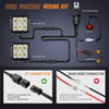 LED Work Light Nilight 2Pcs LED Pod Lights 120W 4 Inch Square 13500LM 120° Super Flood Light 14AWG DT Connector Wiring Harness Kit Offroad Driving Work Lights for Truck UTV ATV SUV 4x4, 5 Years Warranty