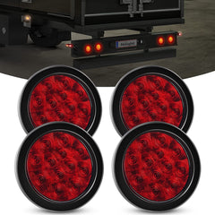 4 Inch Red Round 12Leds Tail Light (2 Pairs)