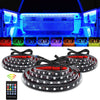 Led light Strip Nilight 3PCS 60 Inch RGB Truck Bed Light Strip Kit 270 LED Neon Accent Lights with RF Remote On Off Switch Splitter Extension Cable for Cargo Pickup Truck Camper RV SUV Boat, 2 Years Warranty
