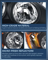 Motor Vehicle Lighting Nilight Headlight Assembly for 2003 2004 2005 2006 2007 2008 Toyota Corolla Headlamps Replacement Black Housing Amber Reflector Driver and Passenger Side, 2 Years Warranty