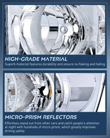 Motor Vehicle Lighting Nilight Ram Headlight Assembly 2007 2008 2009 Chrome Housing Clear Corner Clear Lens, Headlamp Replacement Driver and Passenger Side 2 Pack