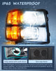 Motor Vehicle Lighting Nilight Headlight Assembly for 2007 2008 2009 2010 2011 2012 2013 Silverado 1500 2007-2014 Silverado 2500HD 3500HD Replacement Headlamp Black Housing Clear Reflector, 2 Years Warranty