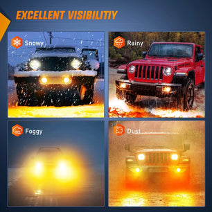 2007-2018 Jeep Wrangler JK Unlimited JKU Amber Fog Light Assembly Nilight