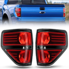 2009-2014 Ford F150 Taillight Assembly Rear Lamp Replacement OE Style Red Housing Driver Passenger Side