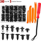Nilight 240pcs Car Retainer Clips & Fastener Remover with 12 Most Popular Sizes Auto Push Pin Rivets Set -Door Trim Panel Clips for Toyota,GM,Ford,Honda,Acura,Chrysler,2 Years Warranty