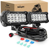 Light Bar Wiring Kit Nilight LED Light Bar 2PCS 6.5 Inch 36W Spot Led Pods Led Off Road Driving Light with 16AWG Wiring Harness Kit-2 Leads, 2 Years Warranty
