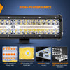Motor Vehicle Lighting Nilight 12Inch 300W LED Light Bar 2PCS 4Inch 60W Light Pods Amber White Strobe 6 Modes Memory Function Reset Function Off Road Truck with 16AWG Wiring Harness Kit-3 Leads