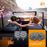 Motor Vehicle Lighting Nilight 2PCS 4Inch Led Pods Square 3370LM Built-in EMC Work Light 90° Flood Beam Angle for Offroad Lights Side Light Rear Back-Up Light for Tractor Truck Motorcycle Boat ATV UTV