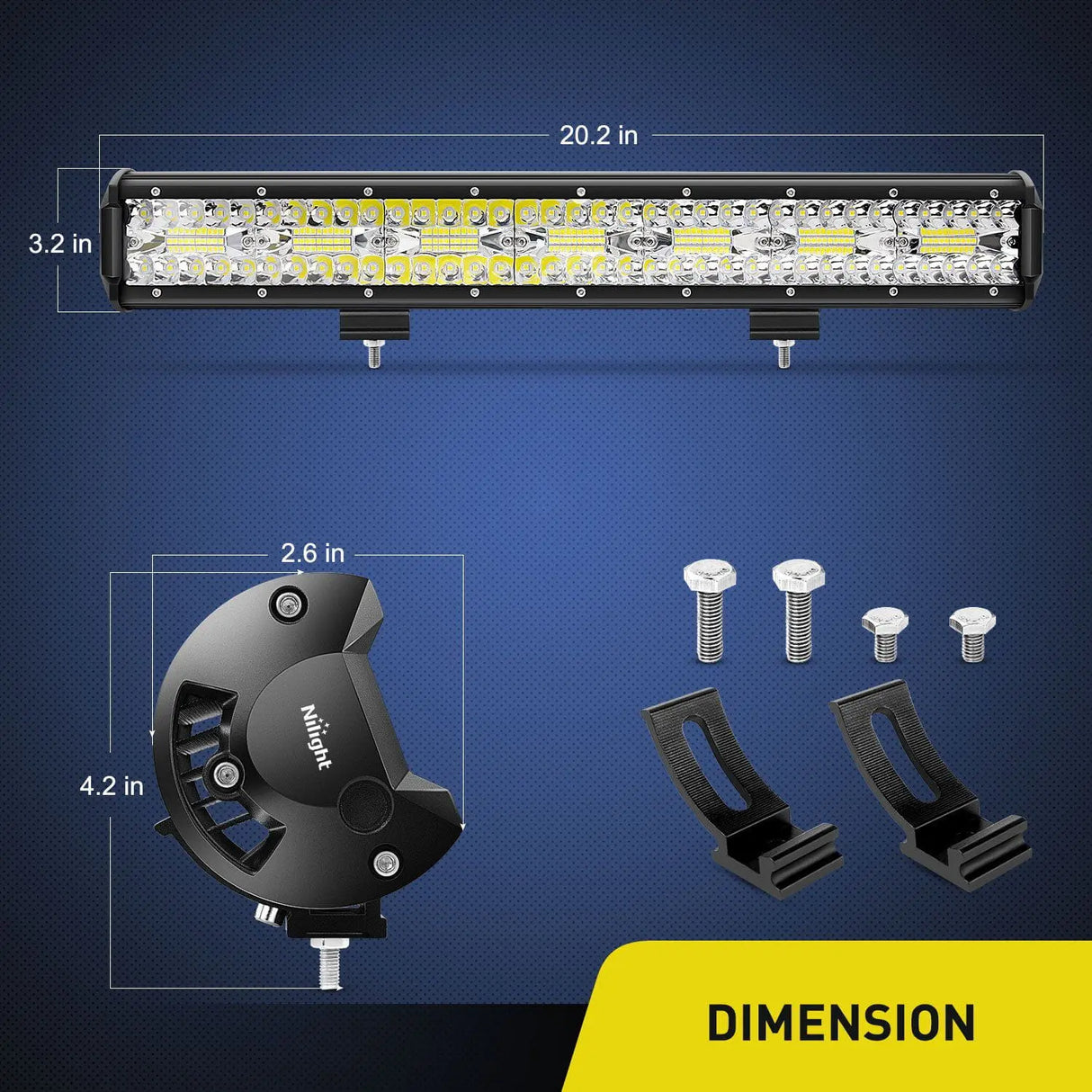  Product Dimension Of Nilight LED Light Bar