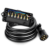  Nilight 50024R Heavy Duty 7-Way Plug Inline Trailer Cord  