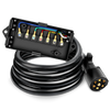  Nilight 50024R Heavy Duty 7-Way Plug Inline Trailer Cord  